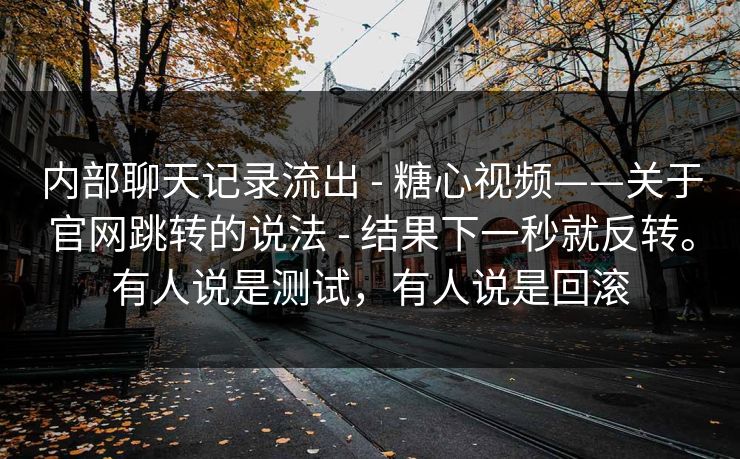 内部聊天记录流出 - 糖心视频——关于官网跳转的说法 结果下一秒就反转。有人说是测试，有人说是回滚  第1张